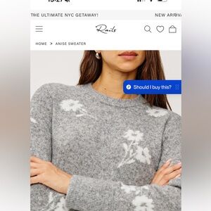 Rails Heather Gray Floral Sweater